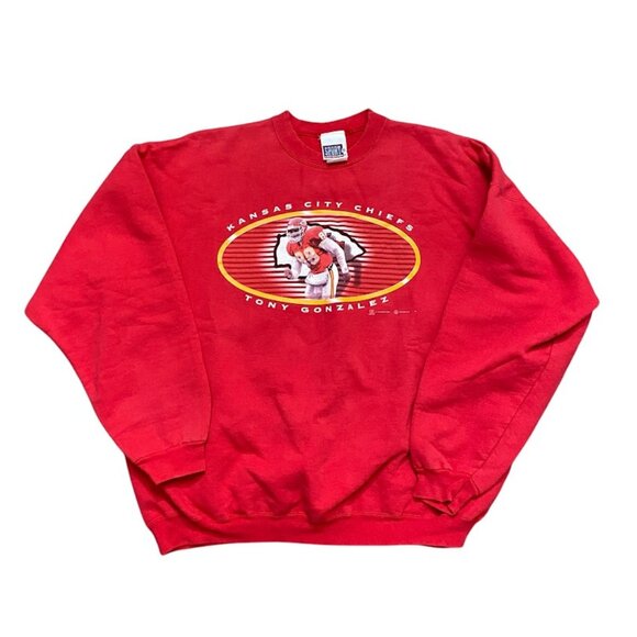 Vintage Men Rare Tony Gonzalez Kansas City Chiefs Pullover Crewneck Sweatshirt - Picture 1 of 5